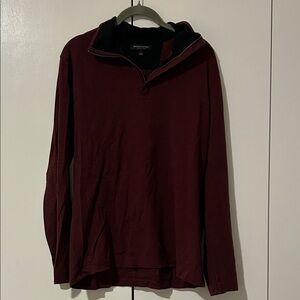 Banana Republic Maroon Zip-Up Sweater